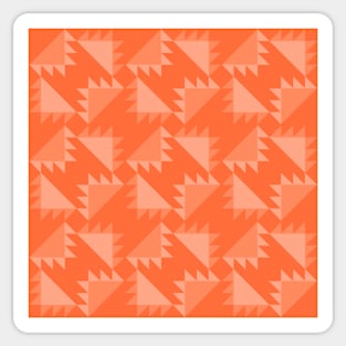 Orange Barrister's Block Patchwork Pattern Sticker